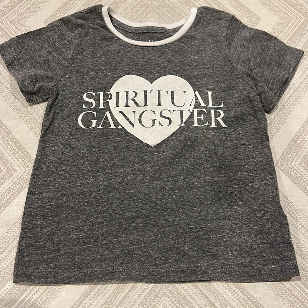 Spiritual Gangster Grey Girls Heart Short Sleeve T-Shirt